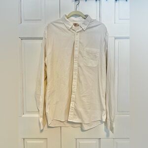 Faherty Men’s Cotton Blend Long Sleeve Button-Up Shirt White XL